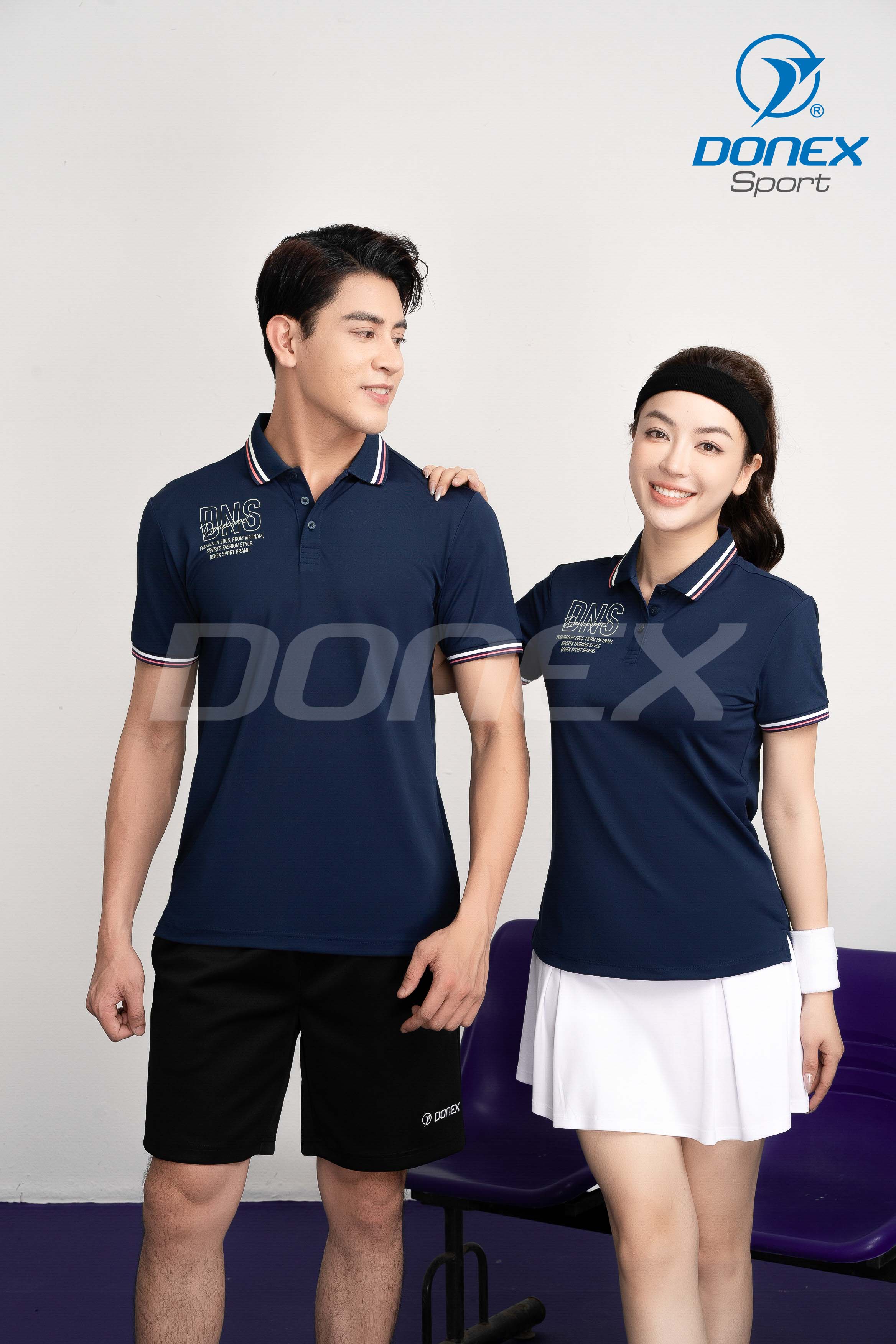 Áo thể thao nữ AC-3834 Navy phối trắng